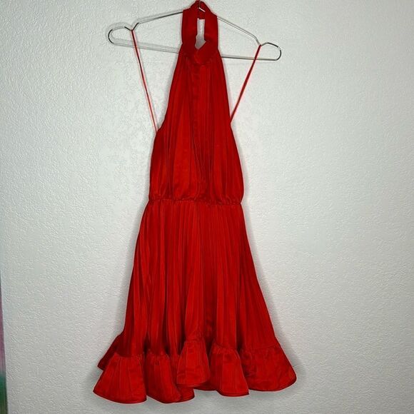 NWT AMUR Amiri Halter Mini Dress in Red Pepper
Size 0 Revolve - Picture 2 of 14